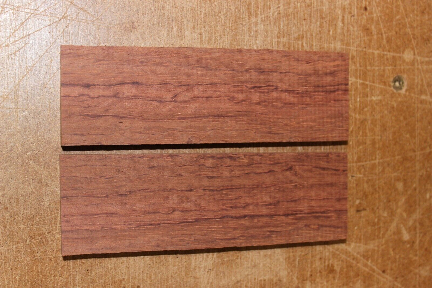 Figured Bubinga knife scale, gun grip. 5.5 X 1.75 X 3/8"