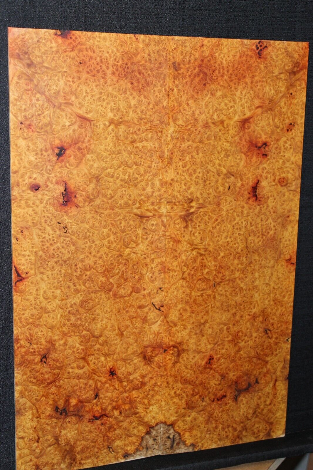 Amboyna burl book matched guitar top. Personal stash, stunning set.
