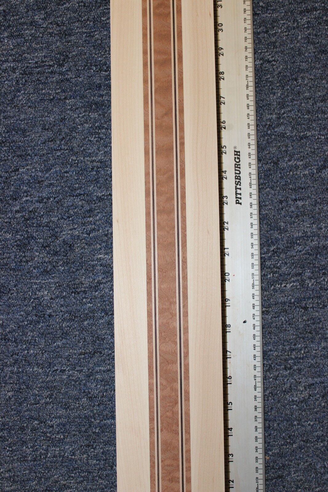 Quilted sapele, hard maple and wenge, guitar neck blank 42 X 3.93 X 1.54"