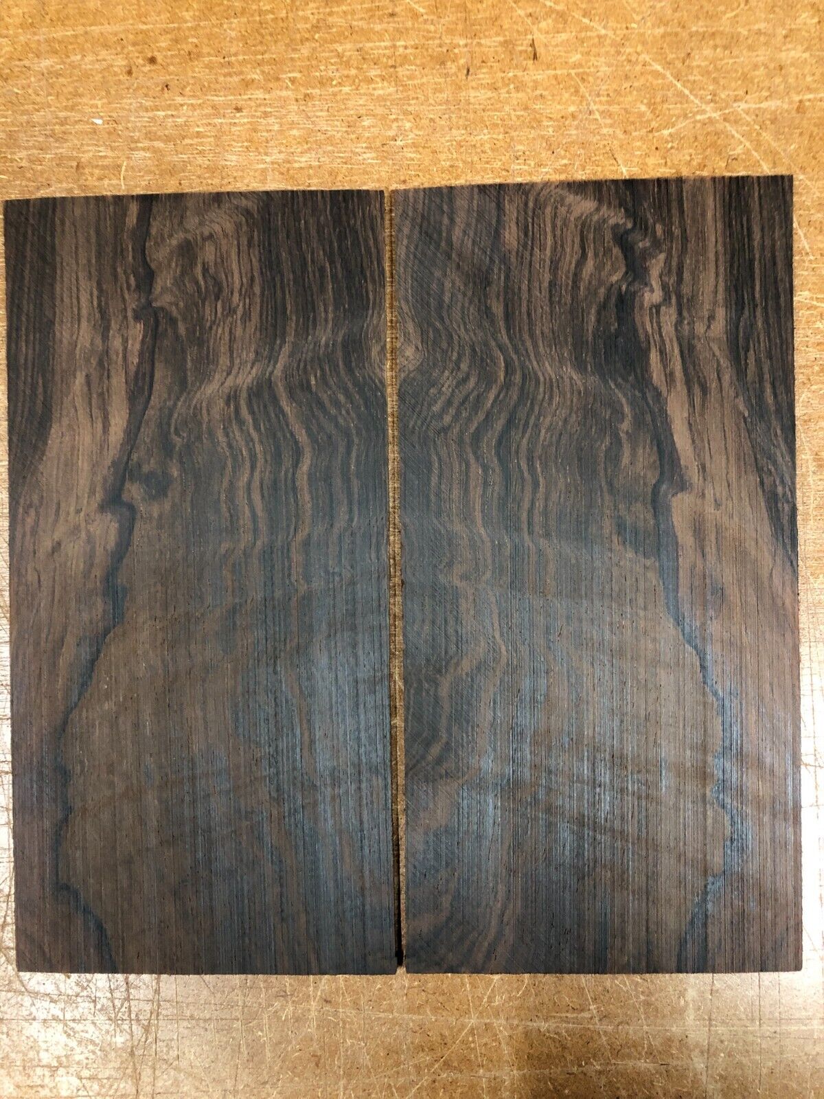 Rosewood head stock veneers. 8.25 X 4 X 0.136" Book matched set, highly figured