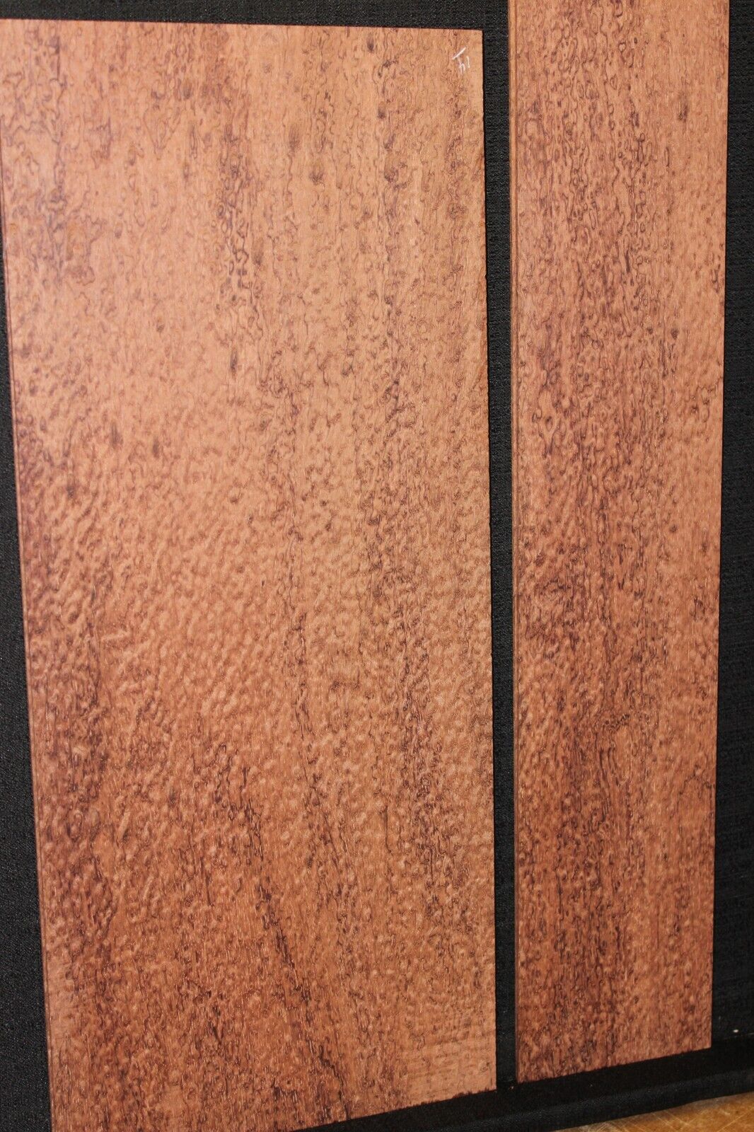 Pomelle figure bubinga back and side set. Solid 5A figure, as good as it gets