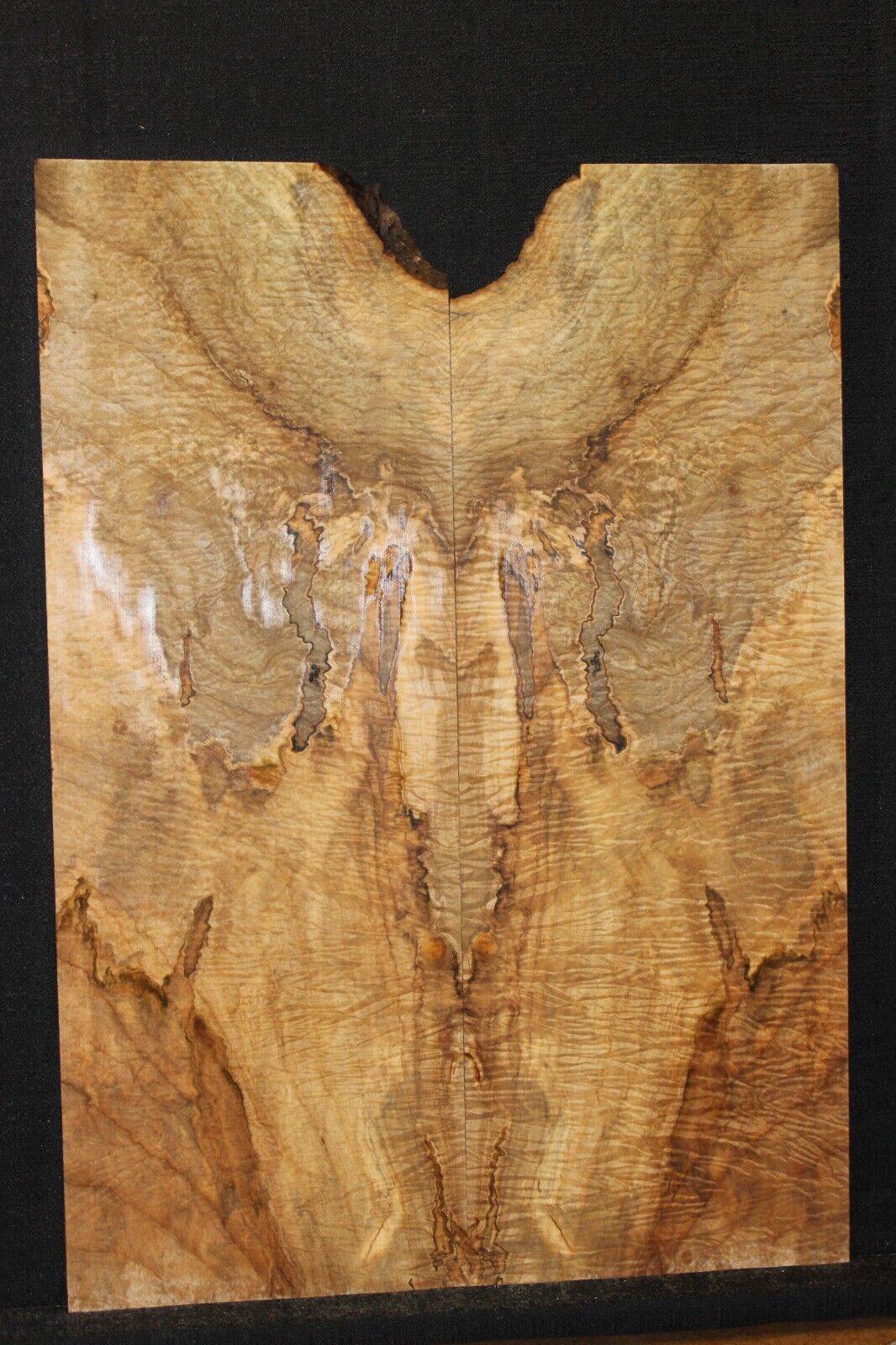 Figured ambrosia maple book matched guitar top. Stunning set