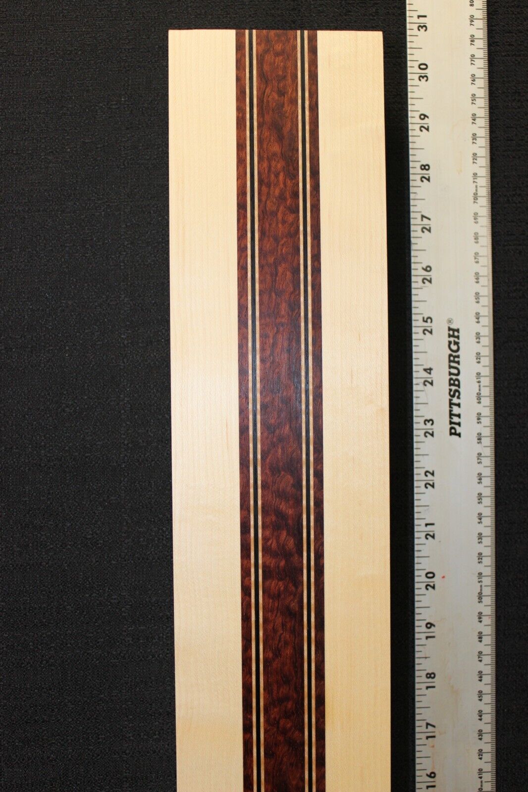 Pomelle bubinga, wenge, flame maple and hard maple guitar neck blank, 2" thick