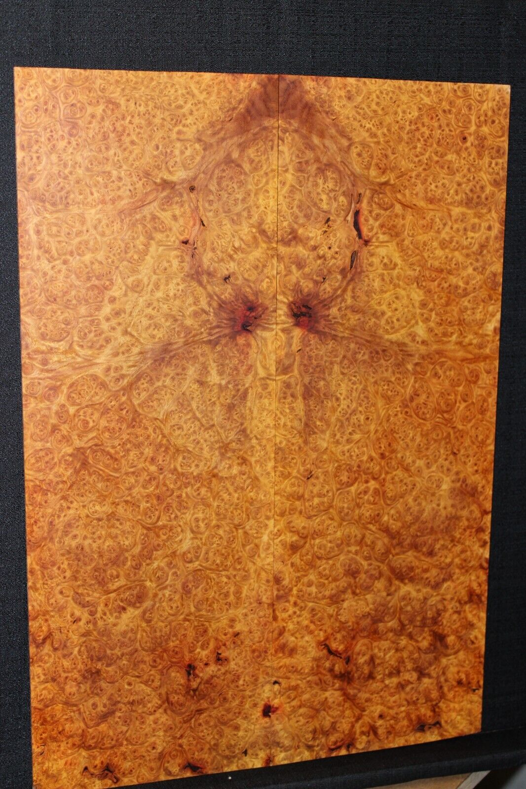 Amboyna burl book matched guitar top. Personal stash, stunning set.