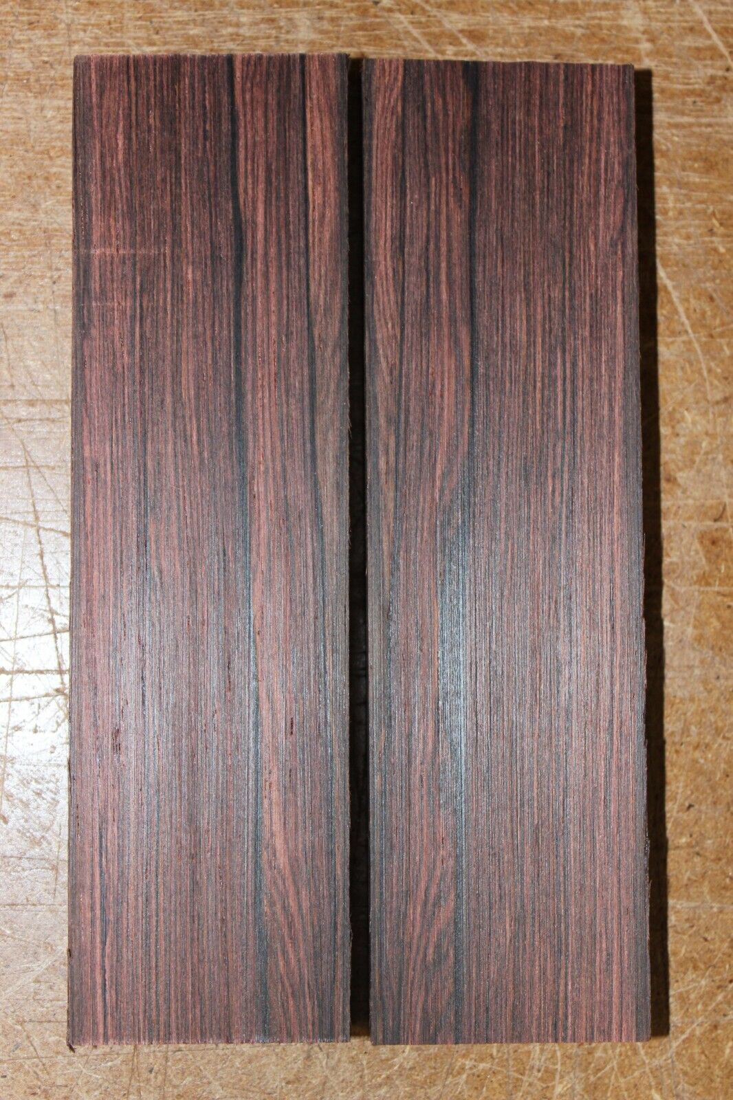 Madagascar rosewood knife scale, gun grip. 5.25 X 1.5 X 3/8" select grade!