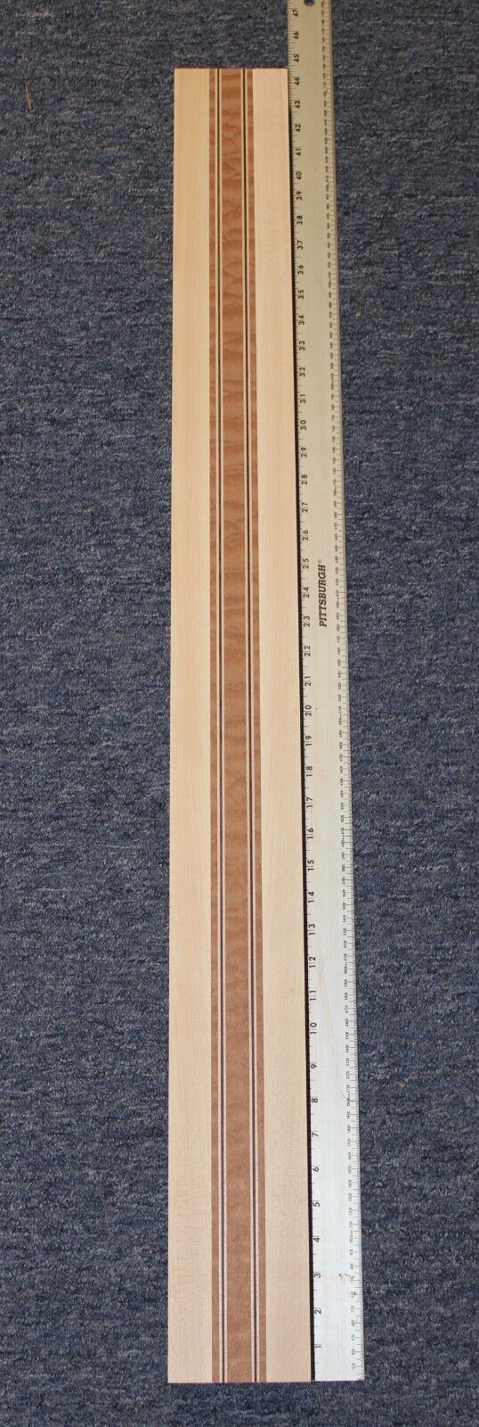 Quilted sapele, hard maple and wenge, guitar neck blank 43 X 4 X 1.90"