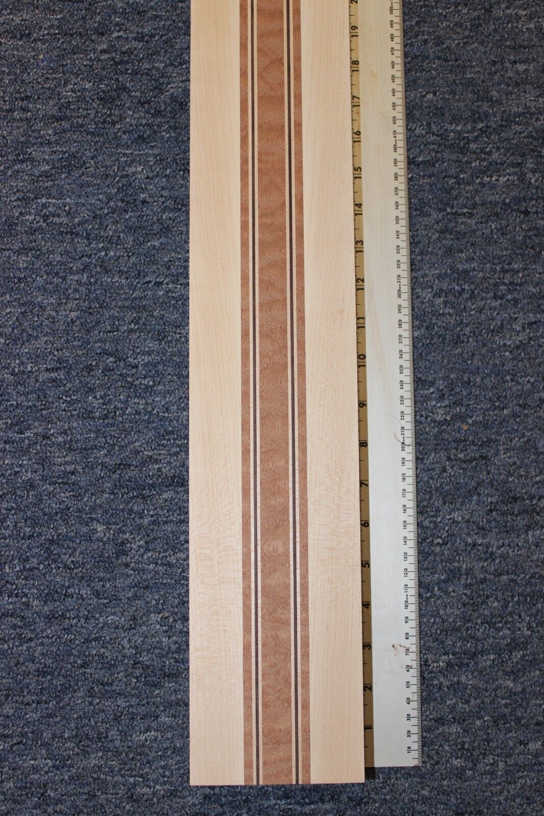 Quilted sapele, hard maple and wenge, guitar neck blank 43 X 4 X 1.90"