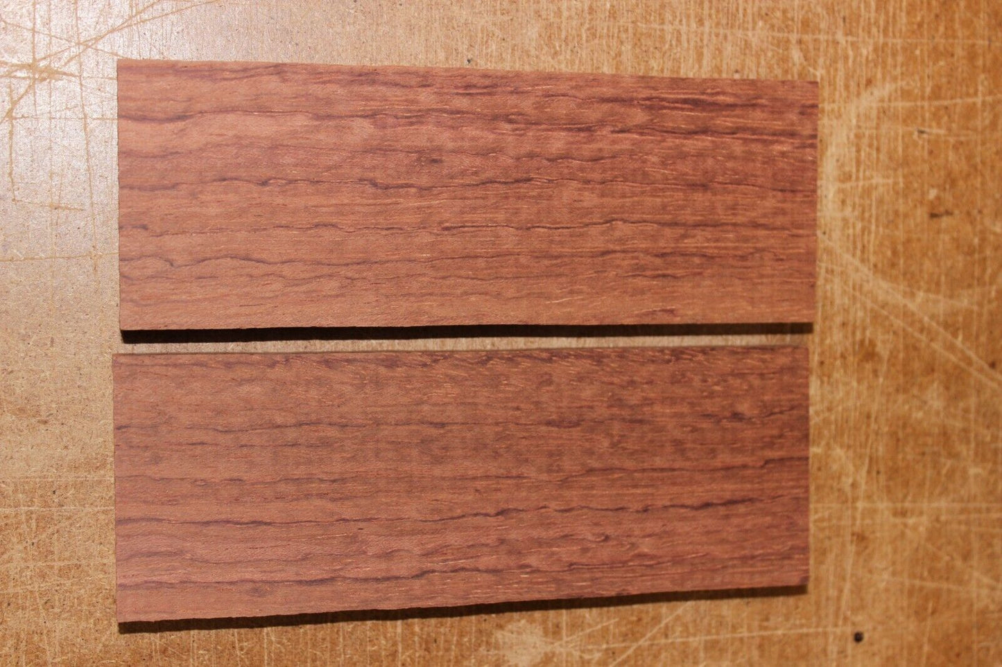Figured Bubinga knife scale, gun grip. 5.5 X 2 X 3/8"