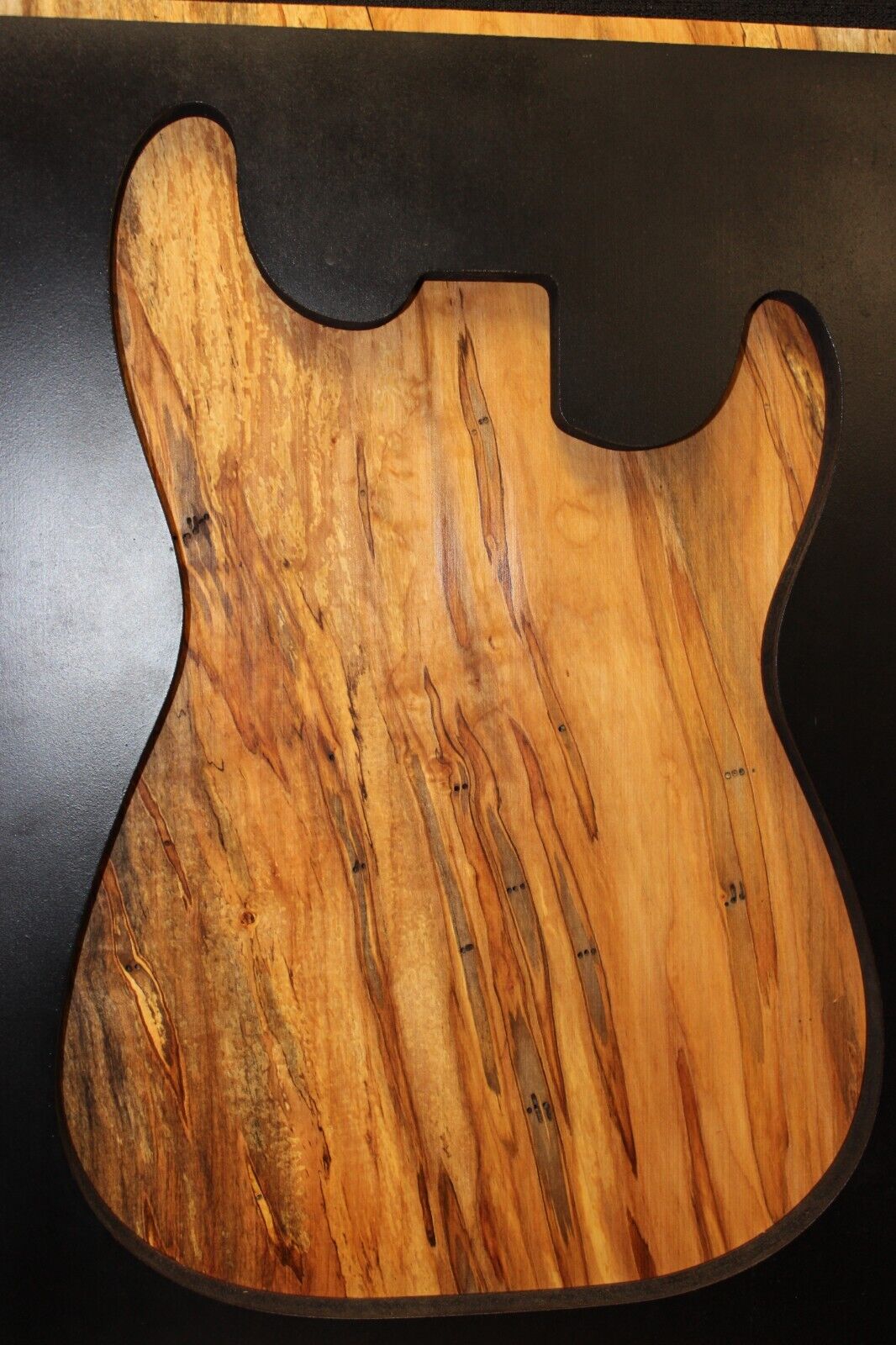 Spalted ambrosia maple one piece guitar top.