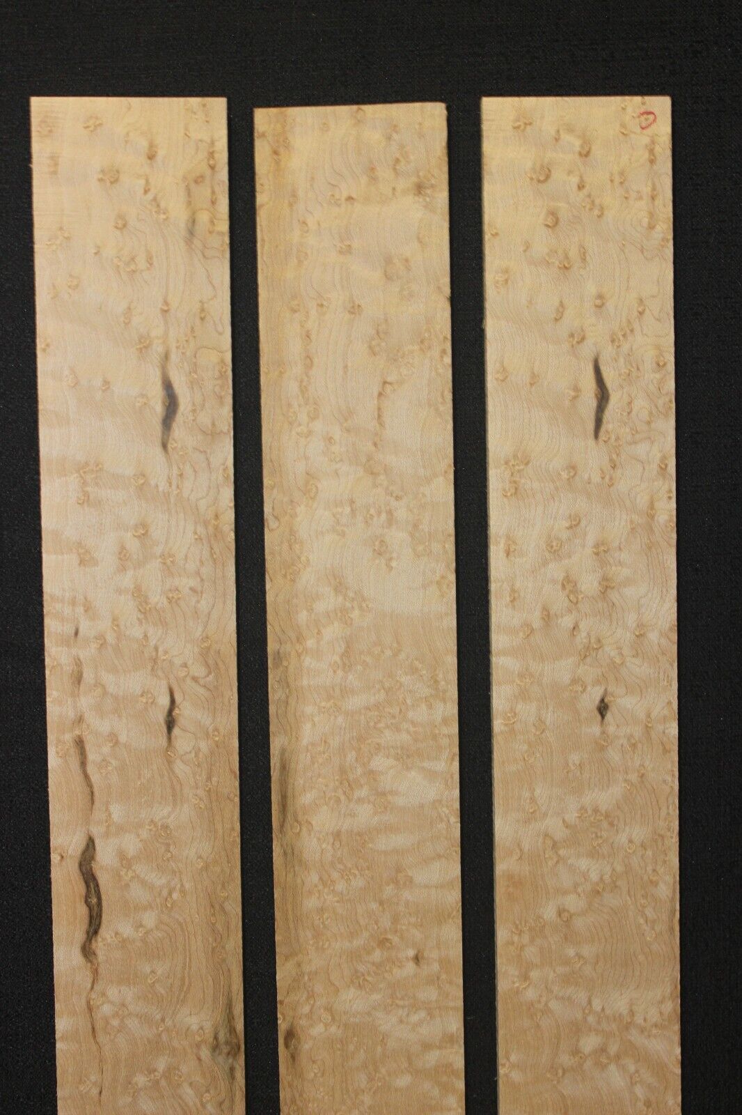 4A birdseye maple guitar fingerboard blanks, minor flaws, sold individually.