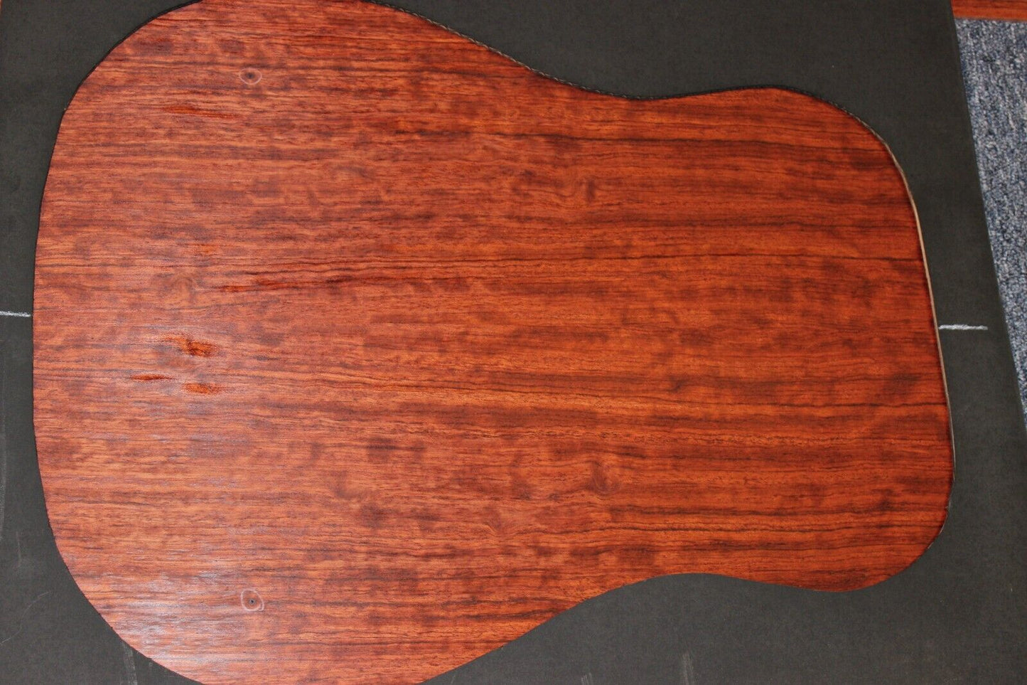 Figured bubinga dreadnought acoustic guitar back & side set. Fantastic color.