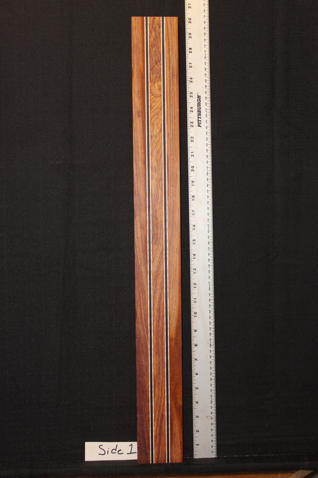 Cocobolo, flame maple and ebony laminated guitar neck blank. WOW!!!