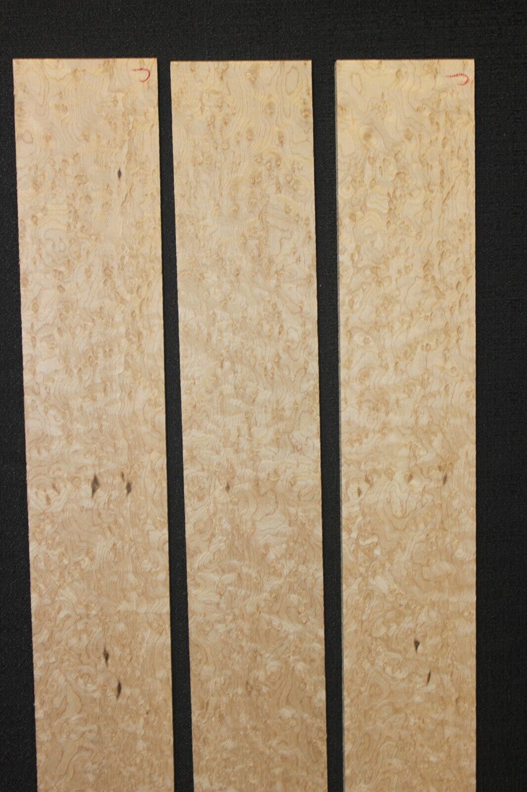 5A birdseye maple guitar fingerboard blanks, minor flaws, sold individually.