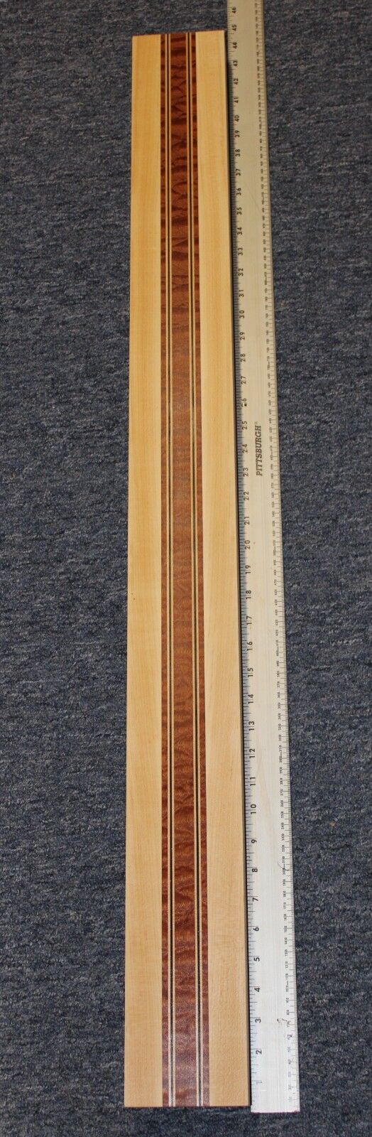 Quilted sapele, hard maple and wenge, guitar neck blank 43 X 4 X 1.90"