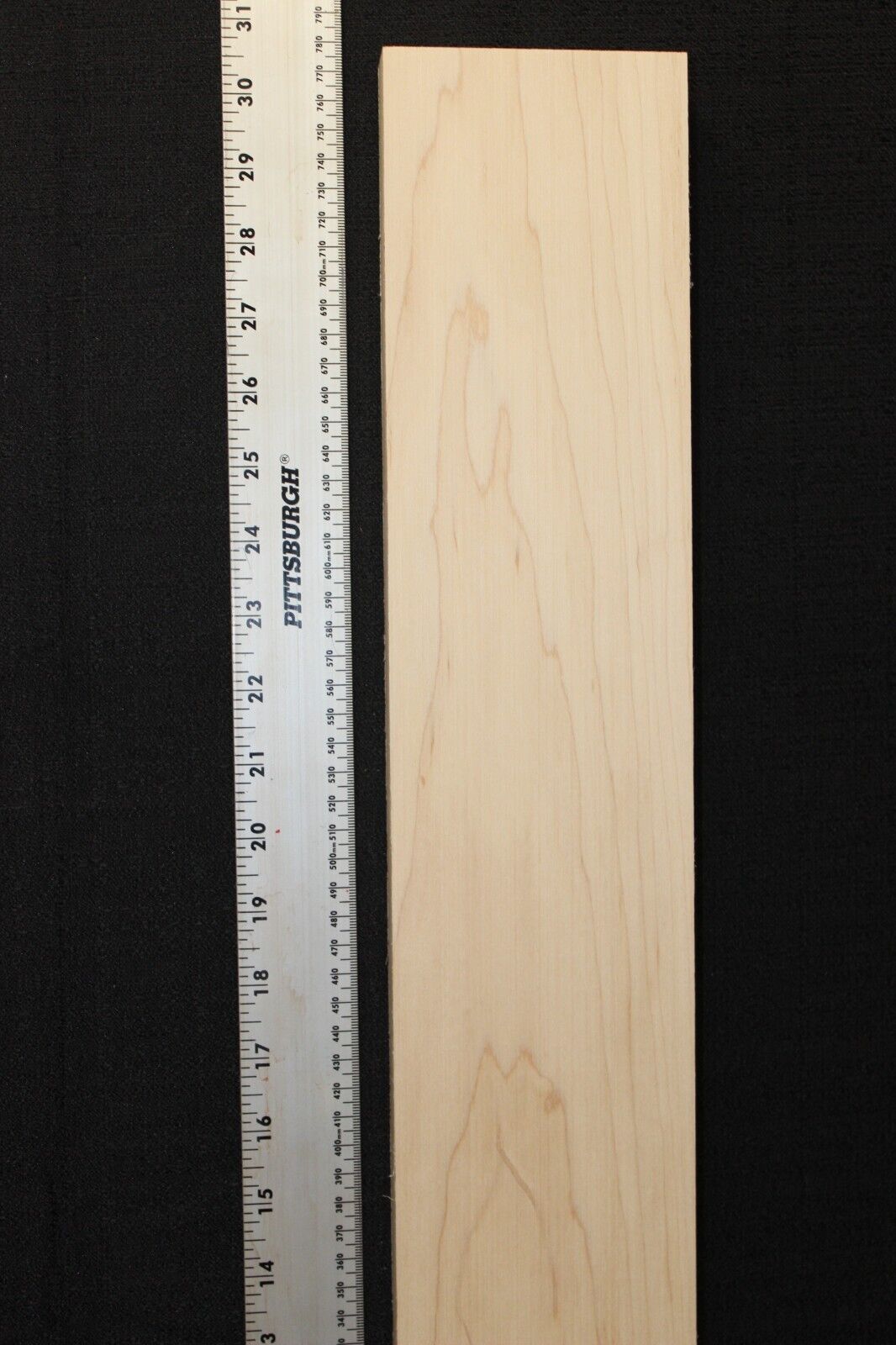 Hard / rock maple flat sawn guitar neck blank. 30 X 4 X 0.96" select grade.