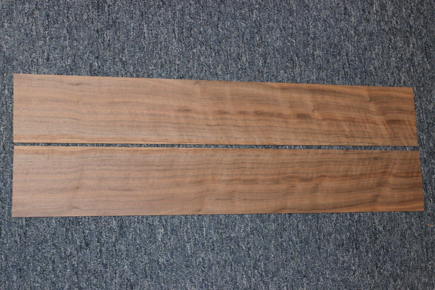 Flame figured black walnut dreadnought size guitar back and side set.