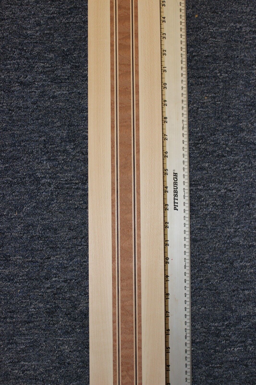 Quilted sapele, hard maple and wenge, guitar neck blank 43 X 4 X 1.90"