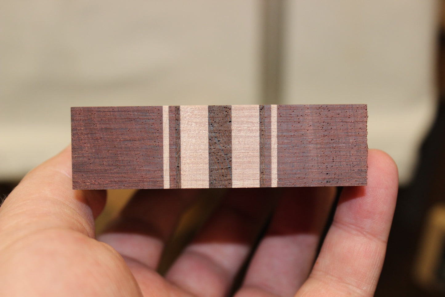 Madagascar rosewood, flame maple and wenge laminated guitar neck blank. WOW!!!