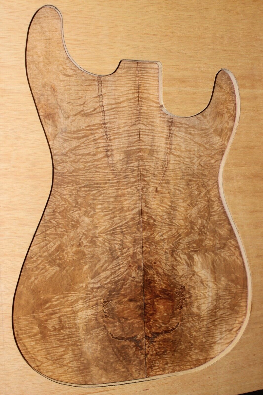 Figured ambrosia maple book matched guitar top. Stunning set