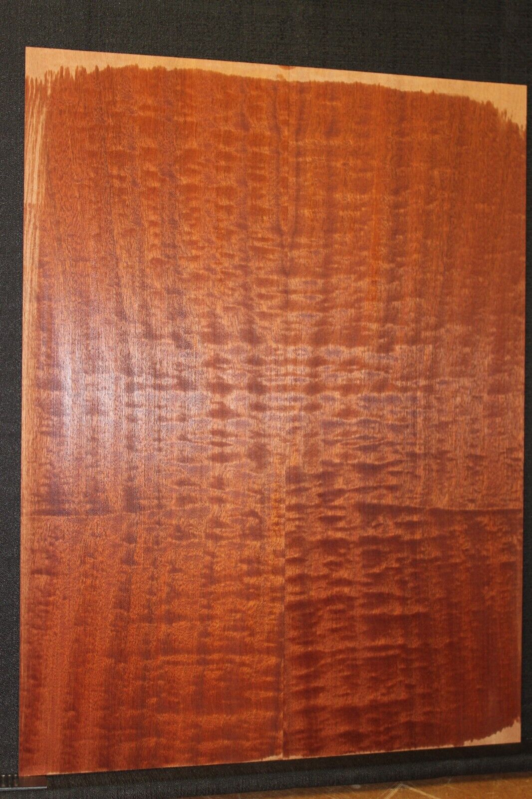 Figured sapele guitar bookmatched drop top.