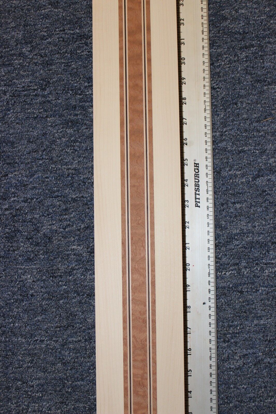 Quilted sapele, hard maple and wenge, guitar neck blank 42 X 3.93 X 1.54"