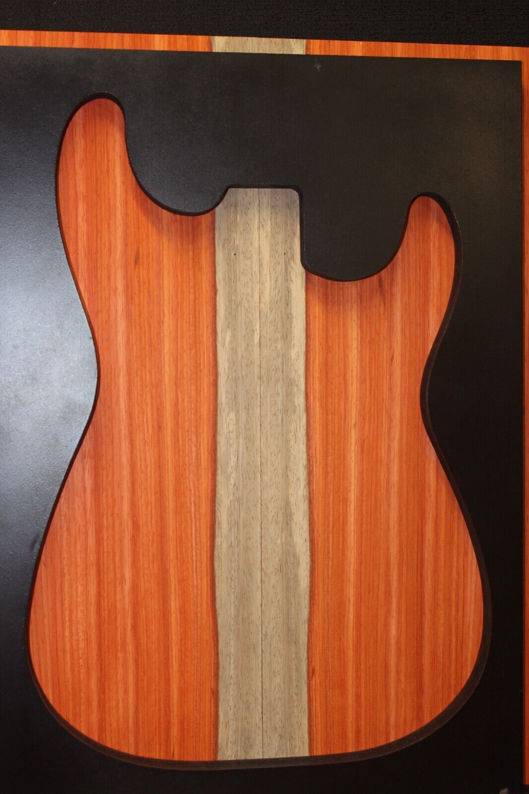 Padauk electric guitar top with white sapwood. Beautiful set.