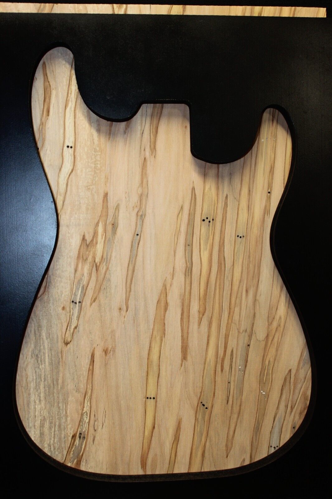 Spalted ambrosia maple one piece guitar top.