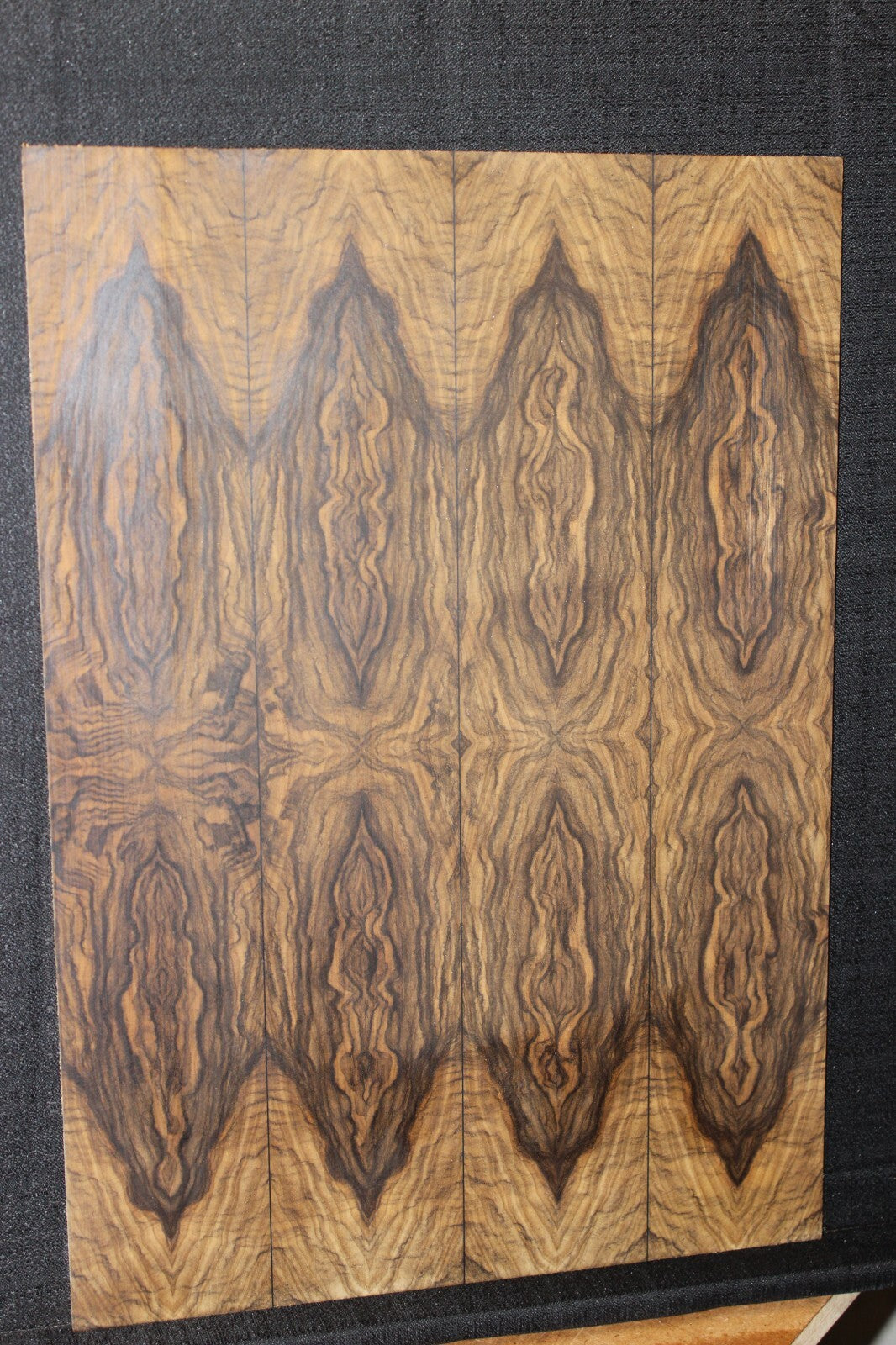 Multi book match black limba END GRAIN electric guitar top.