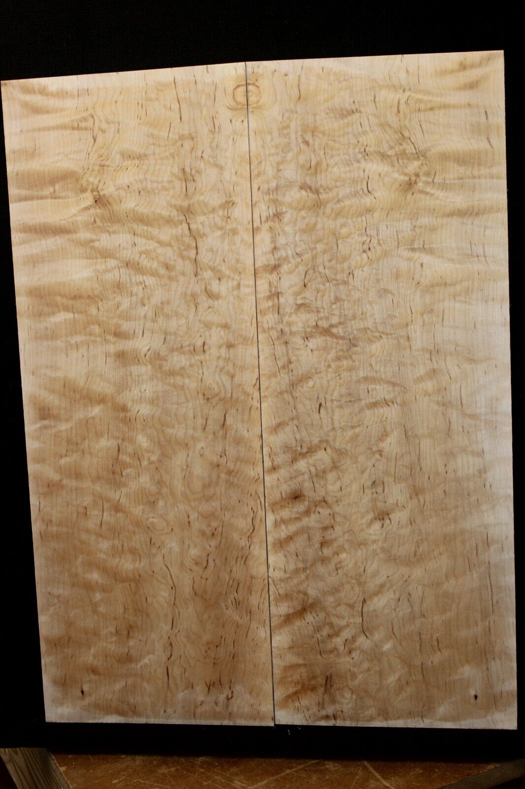 Figured eastern red maple guitar book matched top. Extra large set.