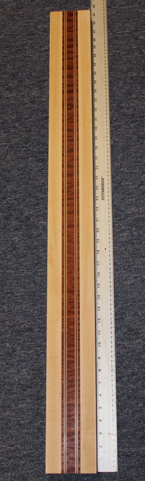 Quilted sapele, hard maple and wenge, guitar neck blank 42 X 3.93 X 1.54"