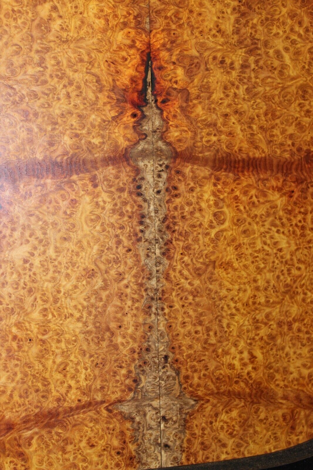 Amboyna burl book matched guitar top. Personal stash, stunning set.