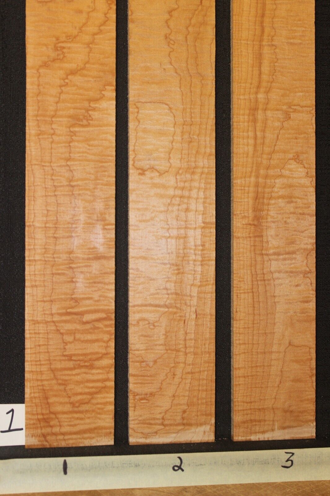 5A Curly hard maple guitar fingerboard blanks, sold individually.