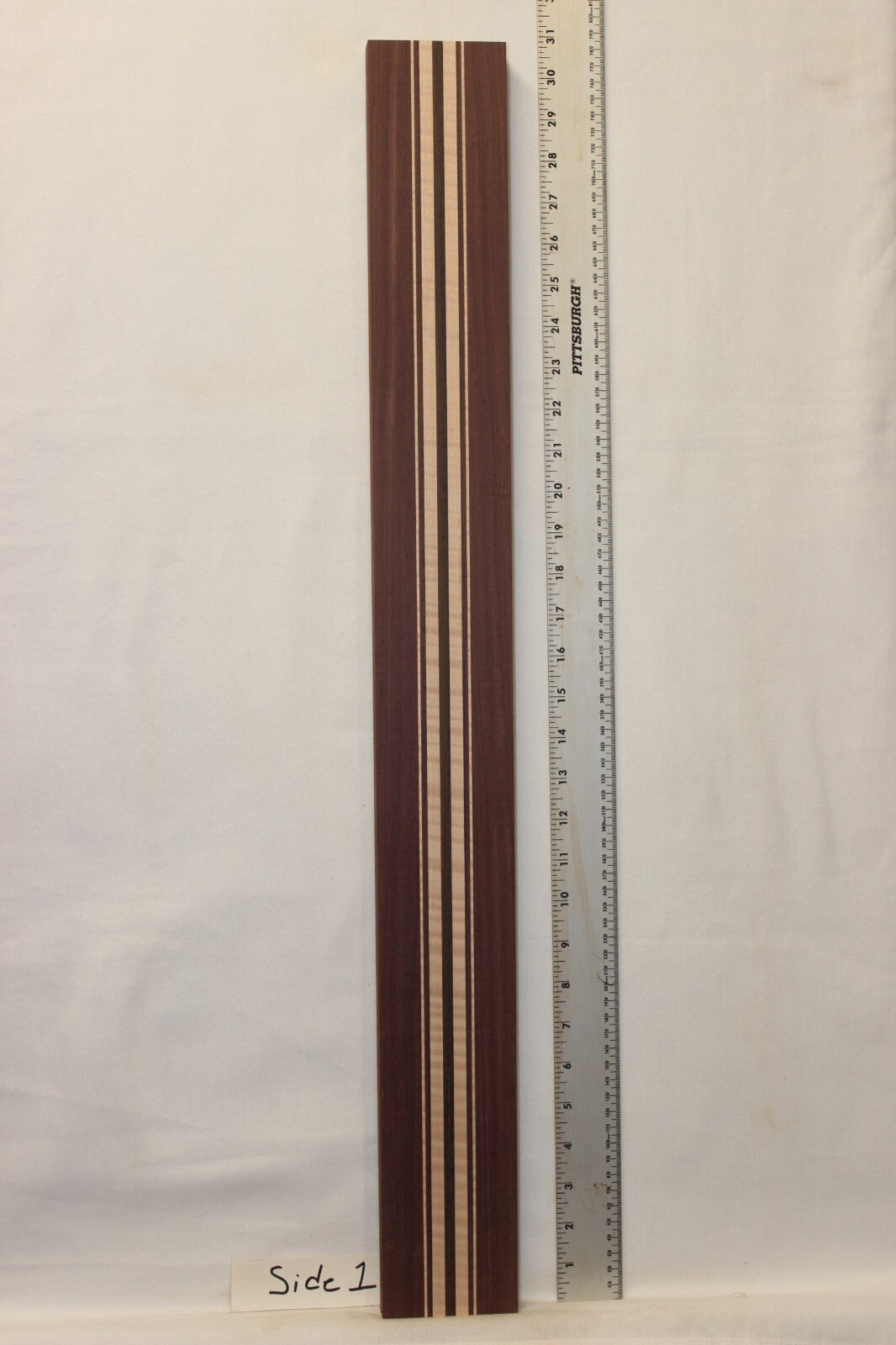Madagascar rosewood, flame maple and wenge laminated guitar neck blank. WOW!!!