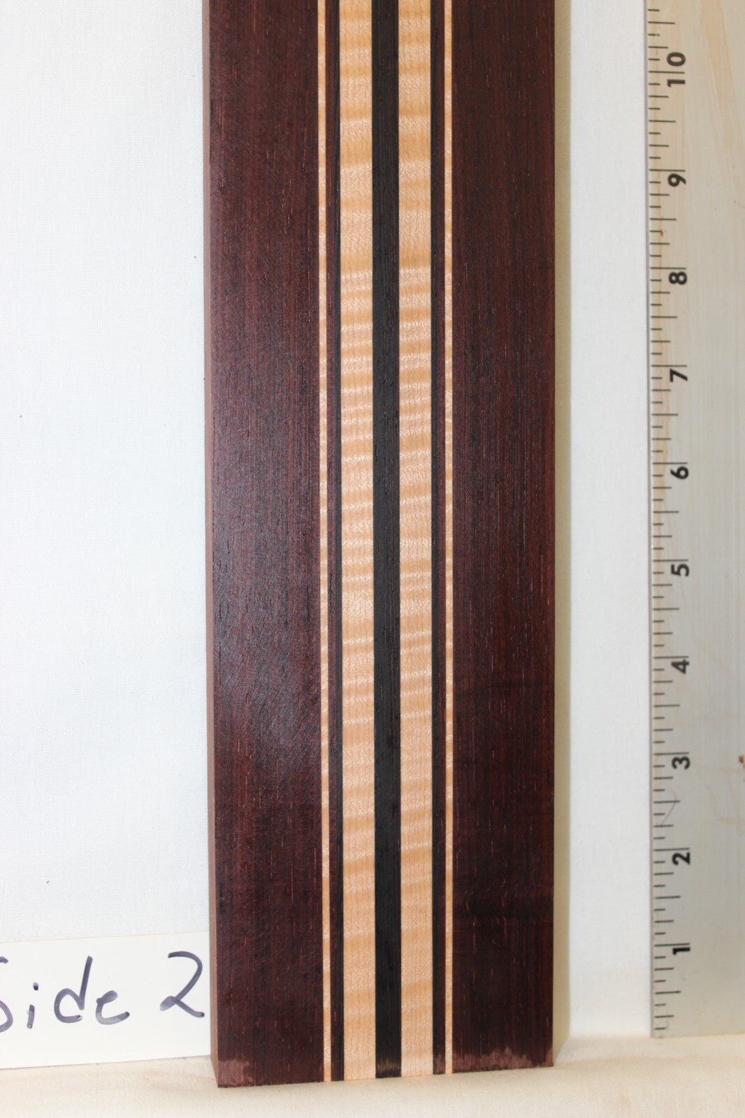 Madagascar rosewood, flame maple and wenge laminated guitar neck blank. WOW!!!