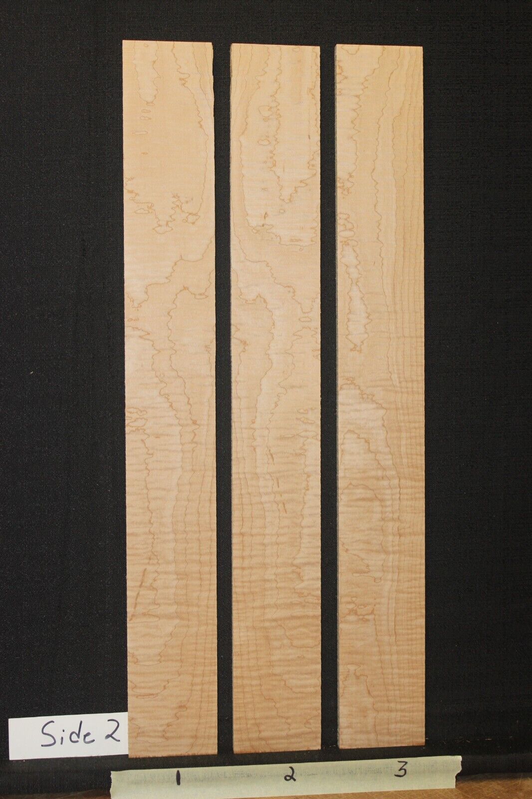 5A Curly hard maple guitar fingerboard blanks, sold individually.
