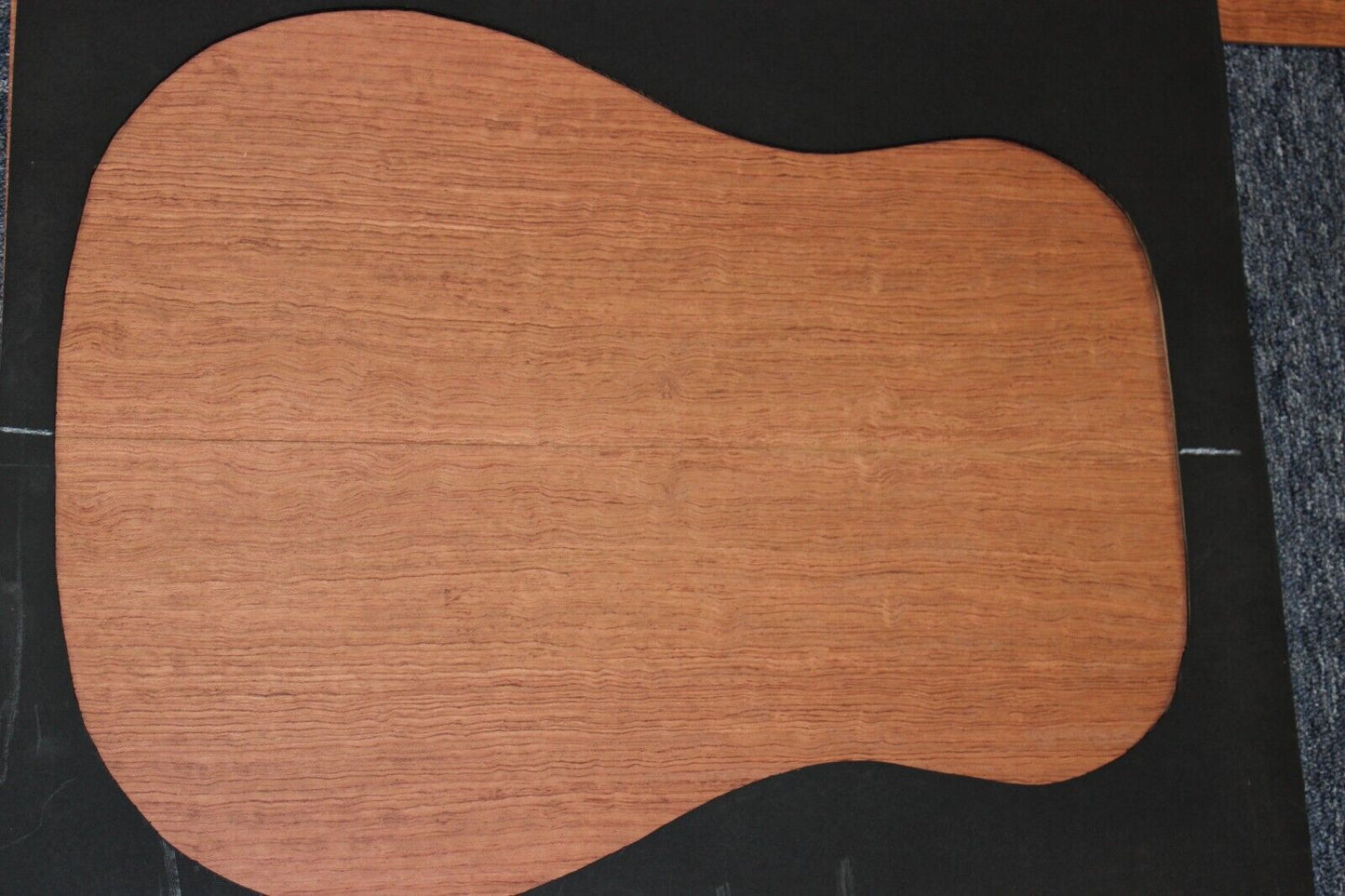 Figured bubinga dreadnought acoustic guitar back & side set. Fantastic color.