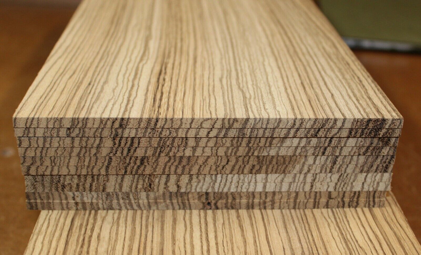 Zebrawood B grade bookmatched guitar top, quarter sawn, sold individually