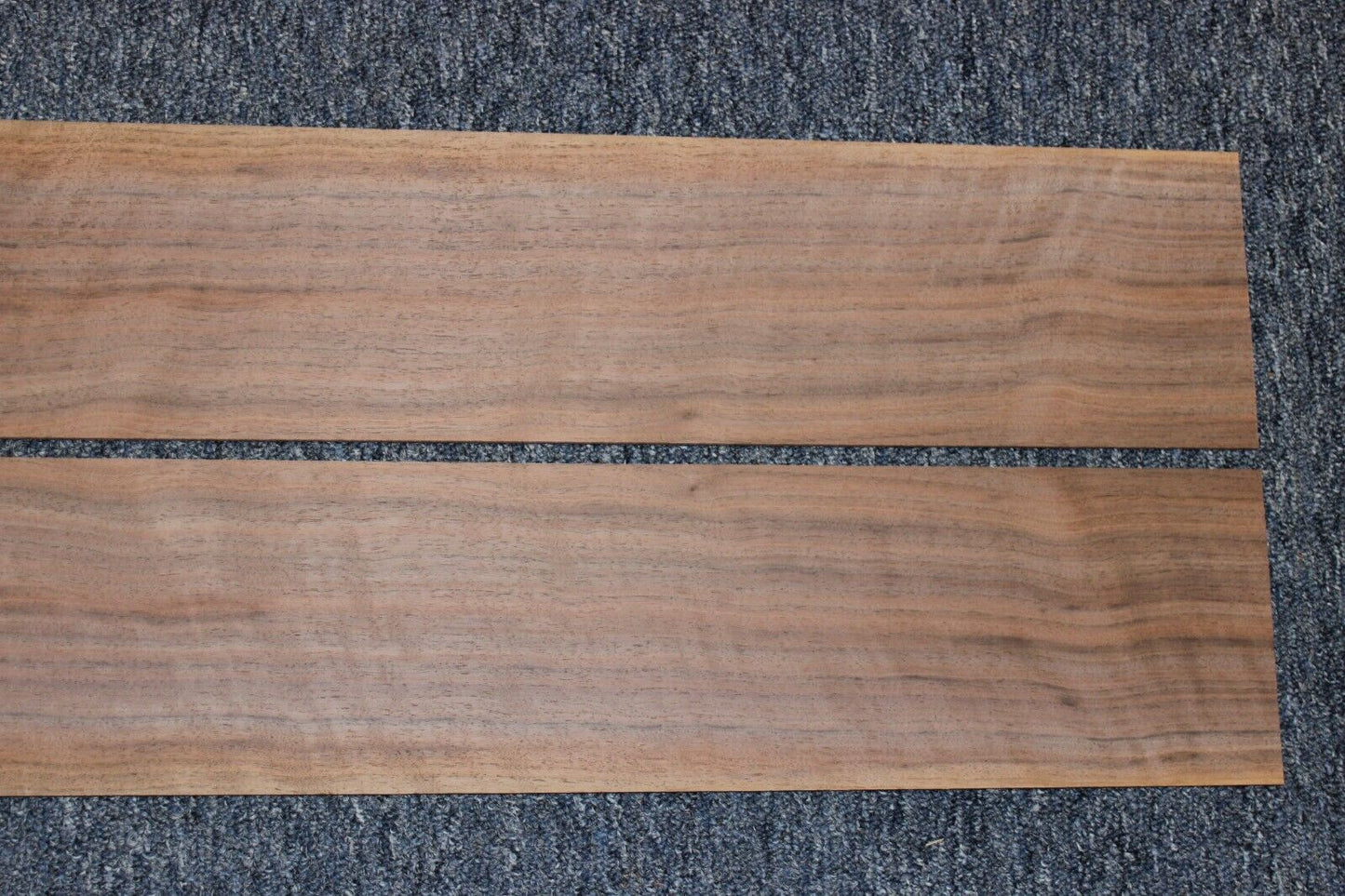 Flame figured black walnut dreadnought size guitar back and side set.