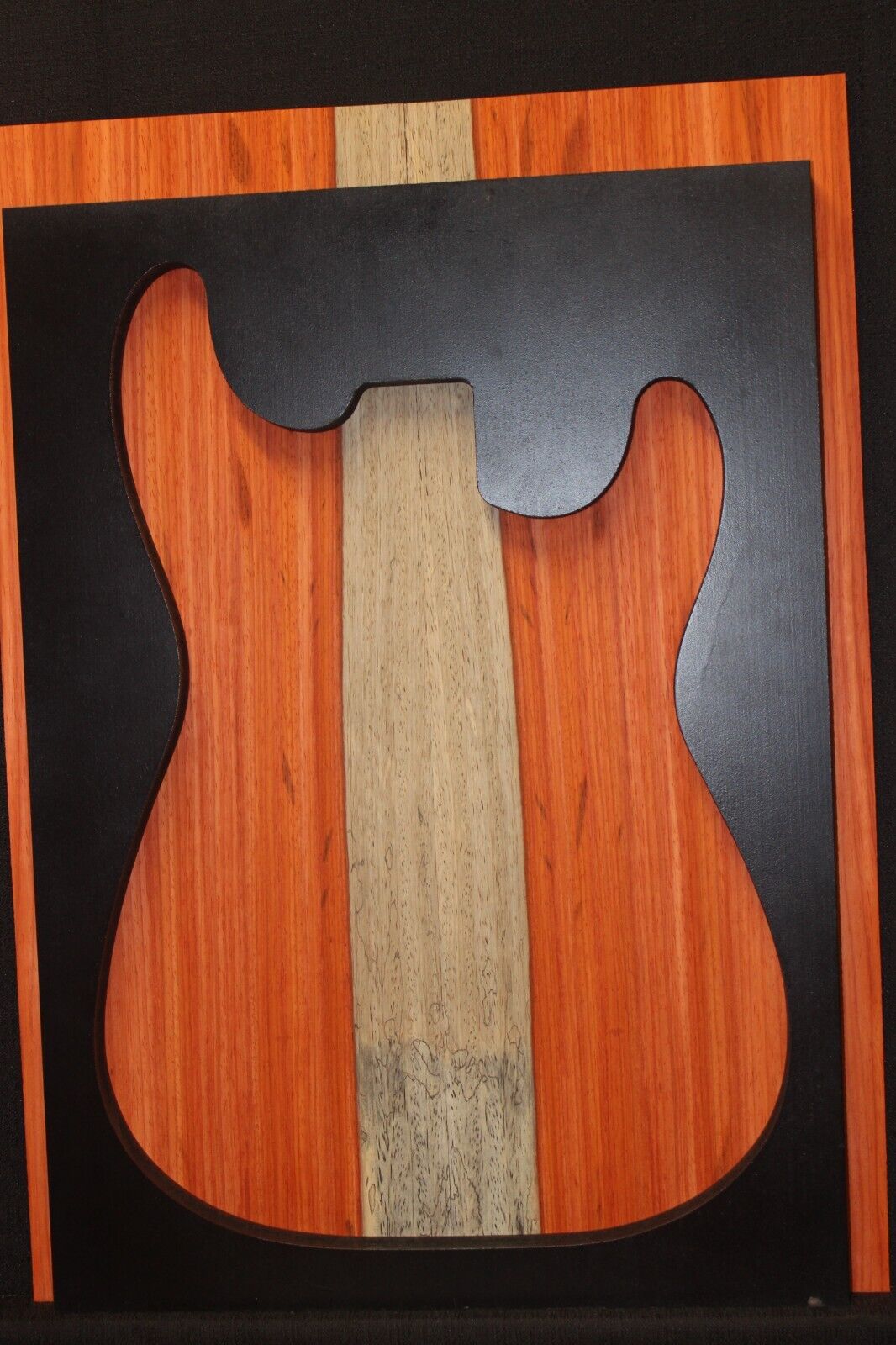 Padauk electric guitar top with white sapwood. Beautiful set.