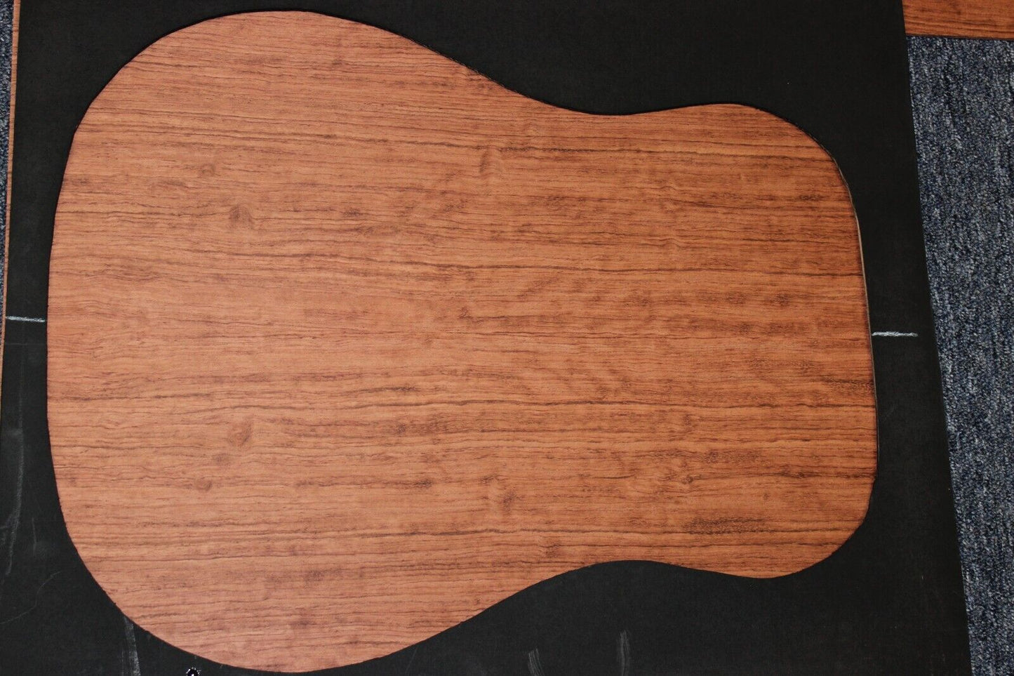 Figured bubinga dreadnought acoustic guitar back & side set. Fantastic color.