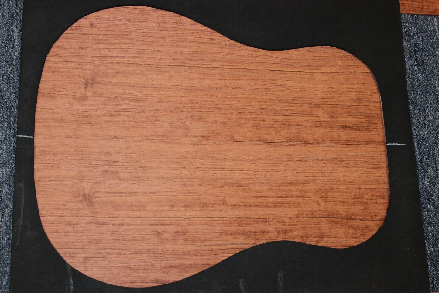 Figured bubinga dreadnought acoustic guitar back & side set. Fantastic color.