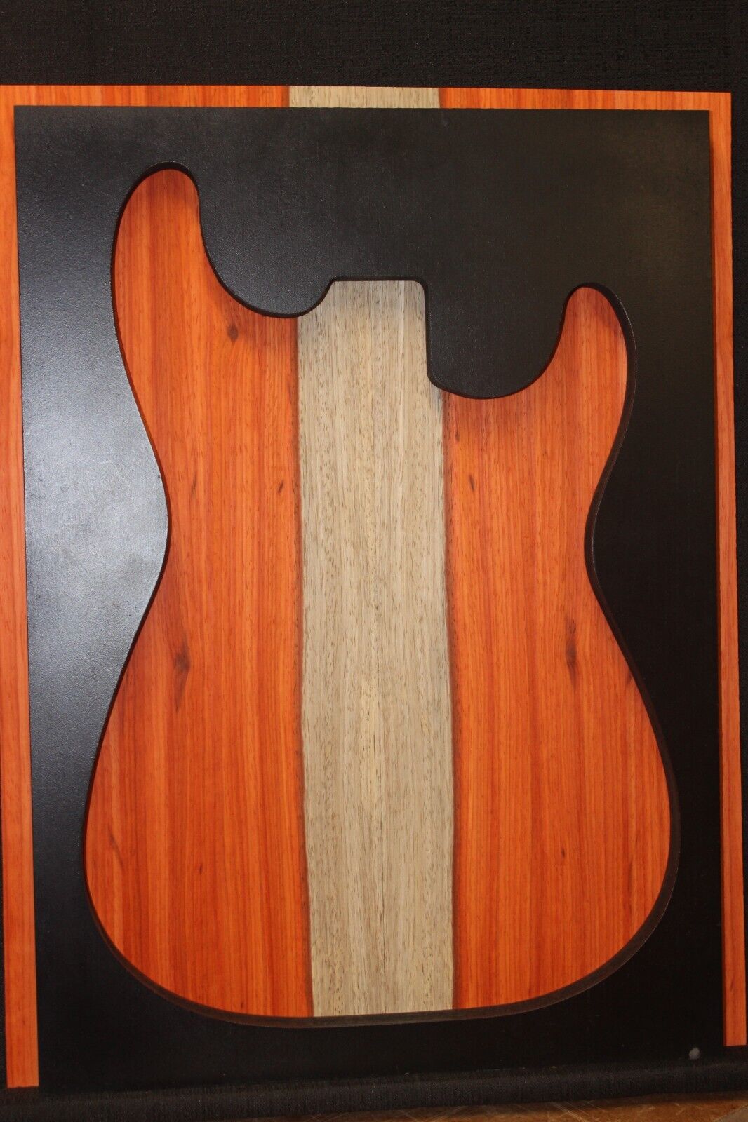 Padauk electric guitar top with white sapwood. Beautiful set.