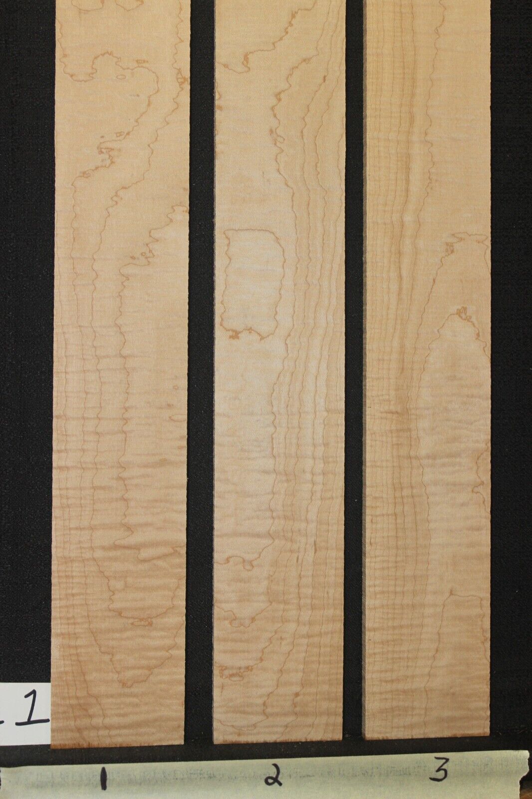 5A Curly hard maple guitar fingerboard blanks, sold individually.