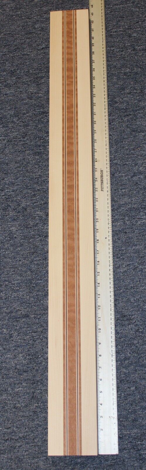 Quilted sapele, hard maple and wenge, guitar neck blank 42 X 3.93 X 1.54"