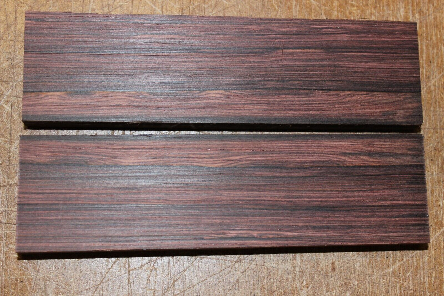 Madagascar rosewood knife scale, gun grip. 5.25 X 1.5 X 3/8" select grade!