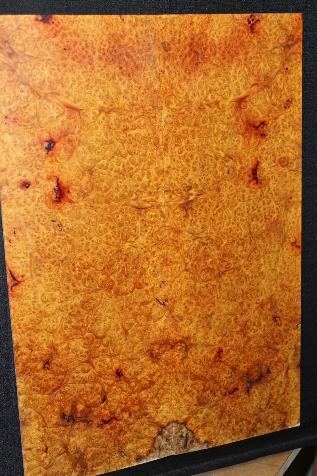 Amboyna burl book matched guitar top. Personal stash, stunning set.