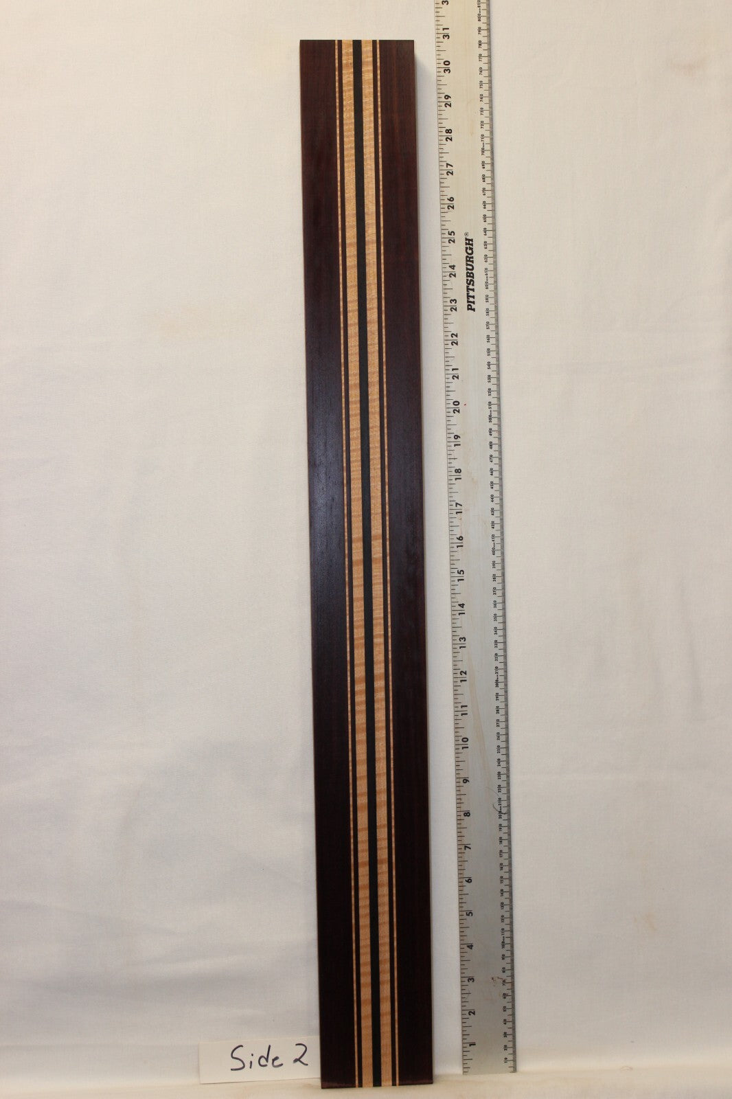Madagascar rosewood, flame maple and wenge laminated guitar neck blank. WOW!!!
