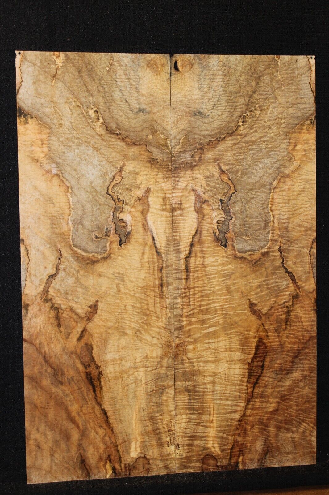 Figured ambrosia maple book matched guitar top. Stunning set