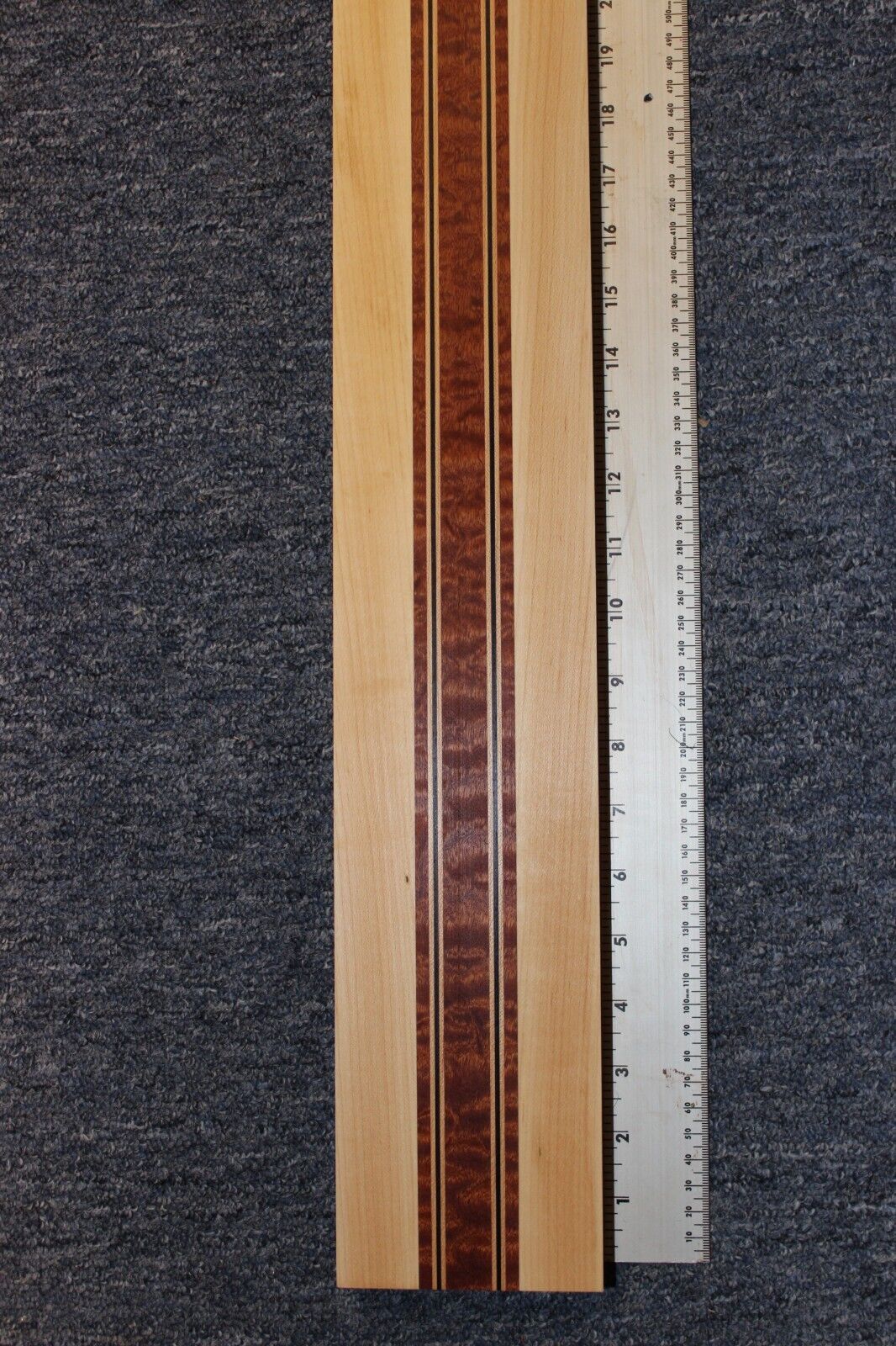 Quilted sapele, hard maple and wenge, guitar neck blank 42 X 3.93 X 1.54"