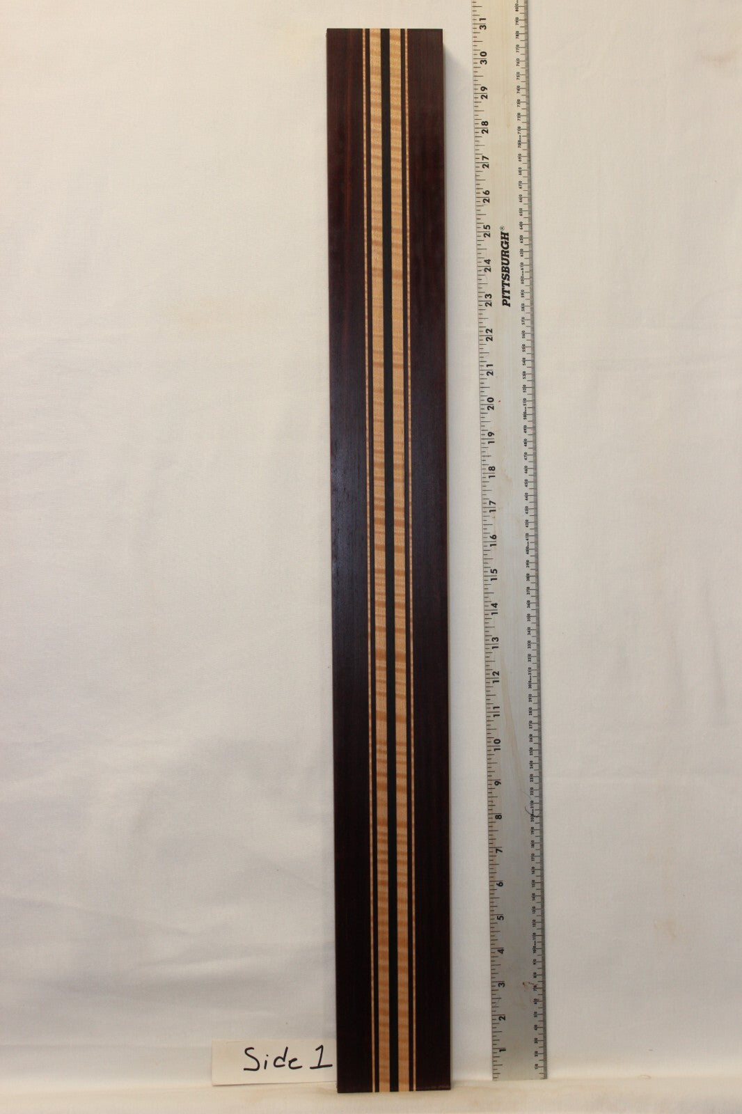Madagascar rosewood, flame maple and wenge laminated guitar neck blank. WOW!!!